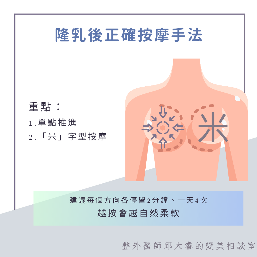 隆乳後正確按摩手法